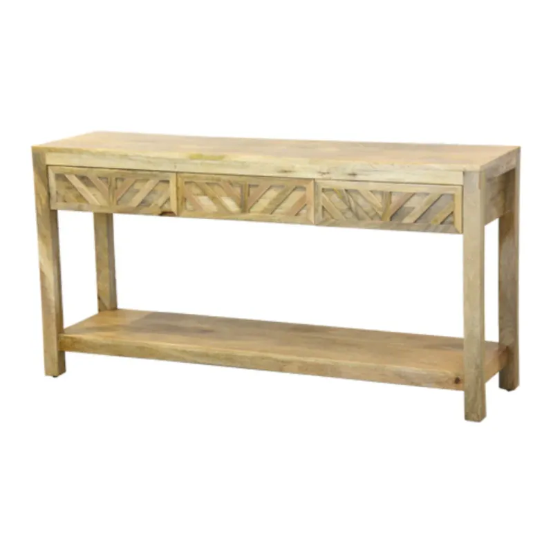 R56G Recibidor 150x40x77 en Madera natural - Aparadores y recibidores, Uruguay | Victoriana