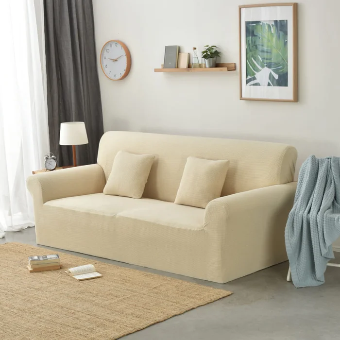 Funda sillón 4 cuerpos lisa - crema en Beige - Textiles, Uruguay | Buho Store, vista 2