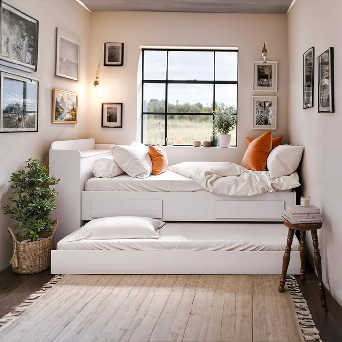 Cama marinera - Onix - Con baúl - 1 Plaza - Blanco en Blanco - Dormitorio, Uruguay | NYR, vista 2