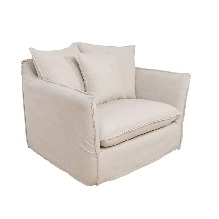 Loveseat Funda Desmontable 1 Cuerpo Tela-premium Natural-beige Bahama Natural en Beige - Sillones y sofás, Uruguay | Divino, vista 2