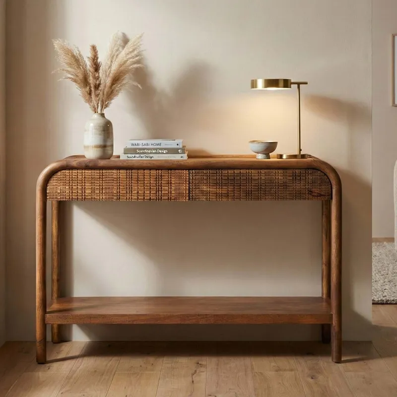 Consola Madera-de-mango Marron Bento Walnut en Marrón - Mesas de living, Uruguay | Divino