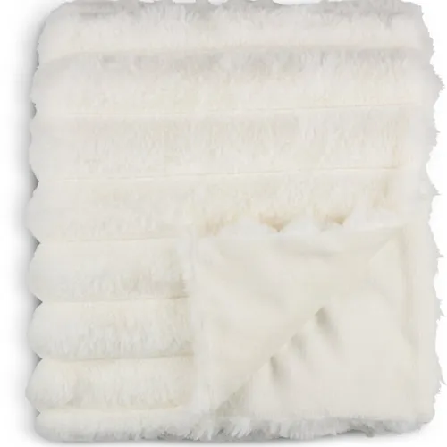 Manta throw FJELLPRYD 130x170 pelo blanco en Blanco - Textiles, Uruguay | JYSK