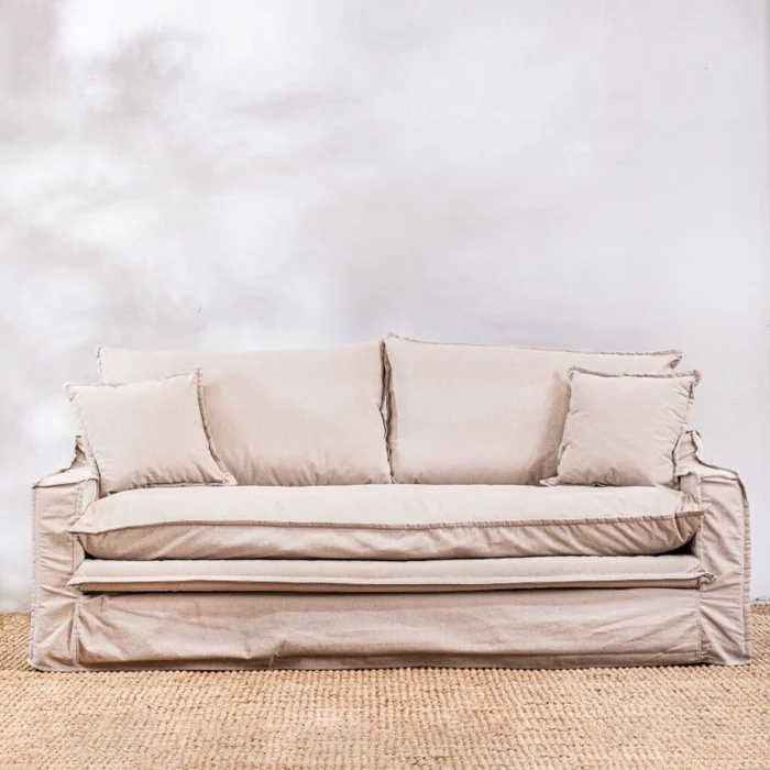 Funda Tessa 3 Cuerpos Crudo en Beige - Sillones y sofás, Uruguay | Aihaus