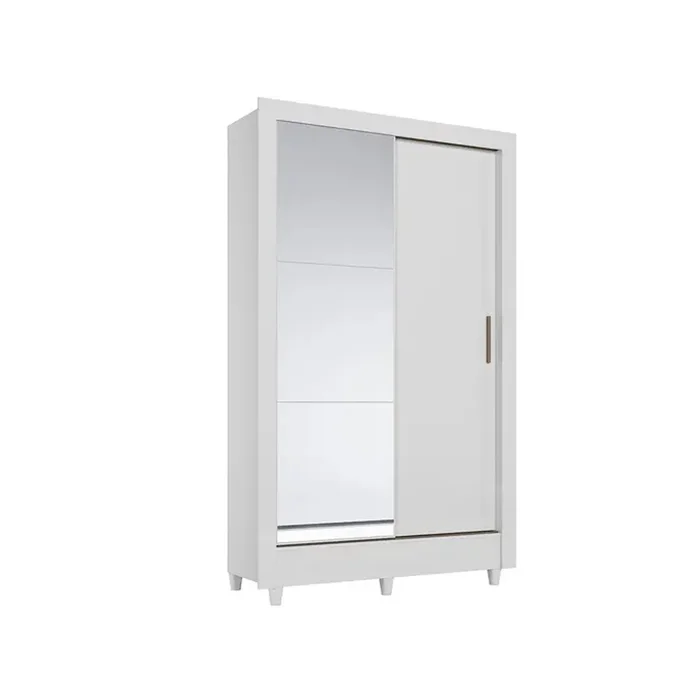 Ropero 2 Puertas Corredizas Con Espejo Y Patas Dormitorio en Blanco - Roperos y placares, Uruguay | Soy Hogar