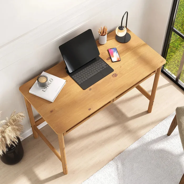 Escritorio 110cm Ratan Bilbao - Madera Maciza en Madera natural - Escritorios, Uruguay | Balton, vista 5