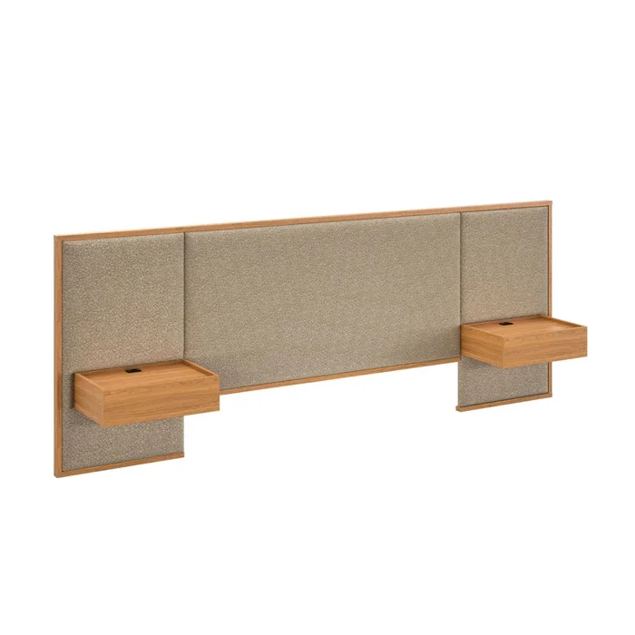 Respaldo Queen con mesa de luz Tapizado Full - Nordik - Text Frizz en Beige - Respaldos de cama, Uruguay | Ecowood, vista 2