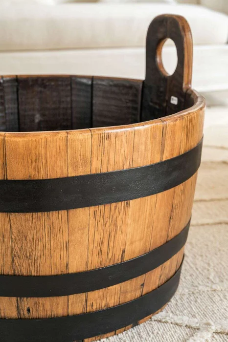 CANASTO MULTIFUNCION - BARRIL DE ROBLE ANTIGUO en Marrón - Canastos, Uruguay | La Iberica