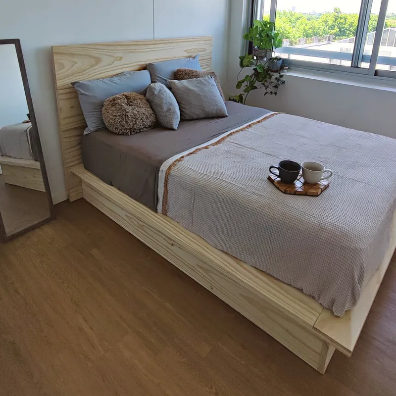 Cama Japonesa en Madera natural - Dormitorio, Uruguay | Treehouse Deco