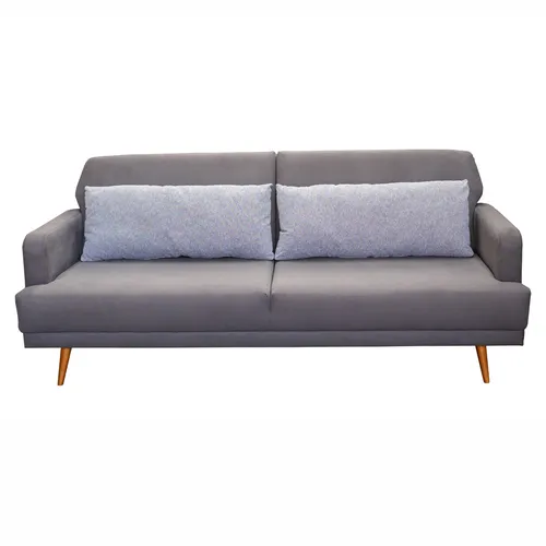 SOFA CAMA NORDICO - EASY CLEAN GRIS - ALMOHADONES TRAMADOS GRIS - PATAS MADERA CLARA en Gris - Sillones y sofás, Uruguay | Champagne Home