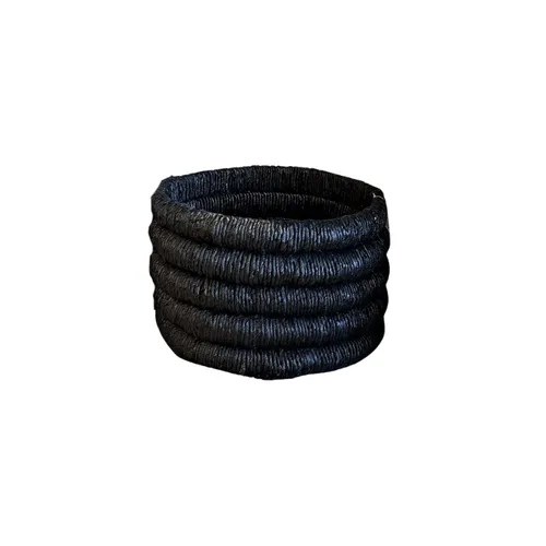 CANASTO CRAFTS TRENZADO ESPIRAL NEGRO en Negro - Canastos, Uruguay | Masinfinito Casa