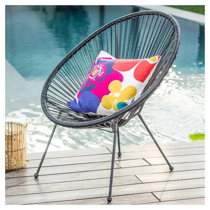 SILLA HONGUITO DE JARDIN COZUMEL DE RATTAN NEGRO en Negro - Muebles para el exterior, Uruguay | Alfa Ventas, vista 2