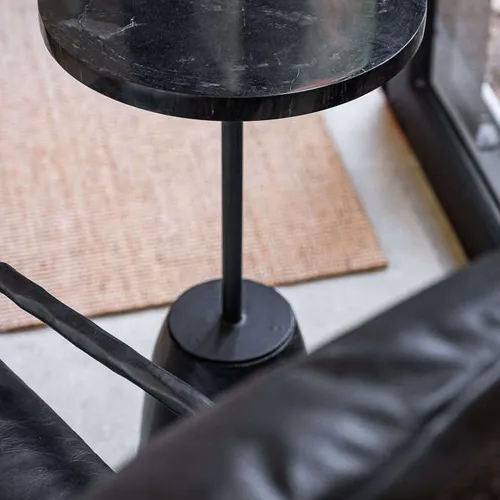 MESA PETRIFICADA BLACK - BASE CEMENTO - 45 CMS - Mesas de living, Uruguay | La Iberica