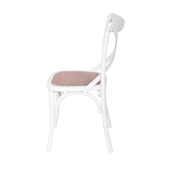 Silla De Comedor Madera Blanco Cruceta en Blanco - Sillas, Uruguay | Divino, vista 5