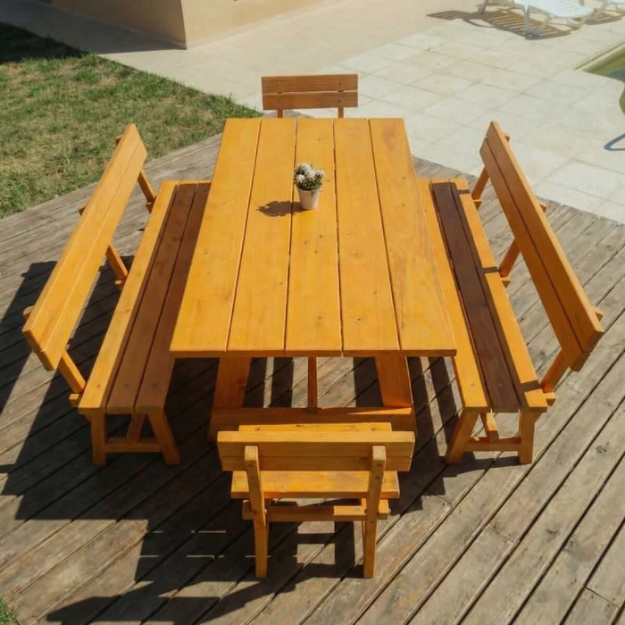 Juego de comedor exterior — Serra Amoblamientos en Madera natural - Muebles para el exterior, Uruguay | Serra Amoblamientos, vista 2