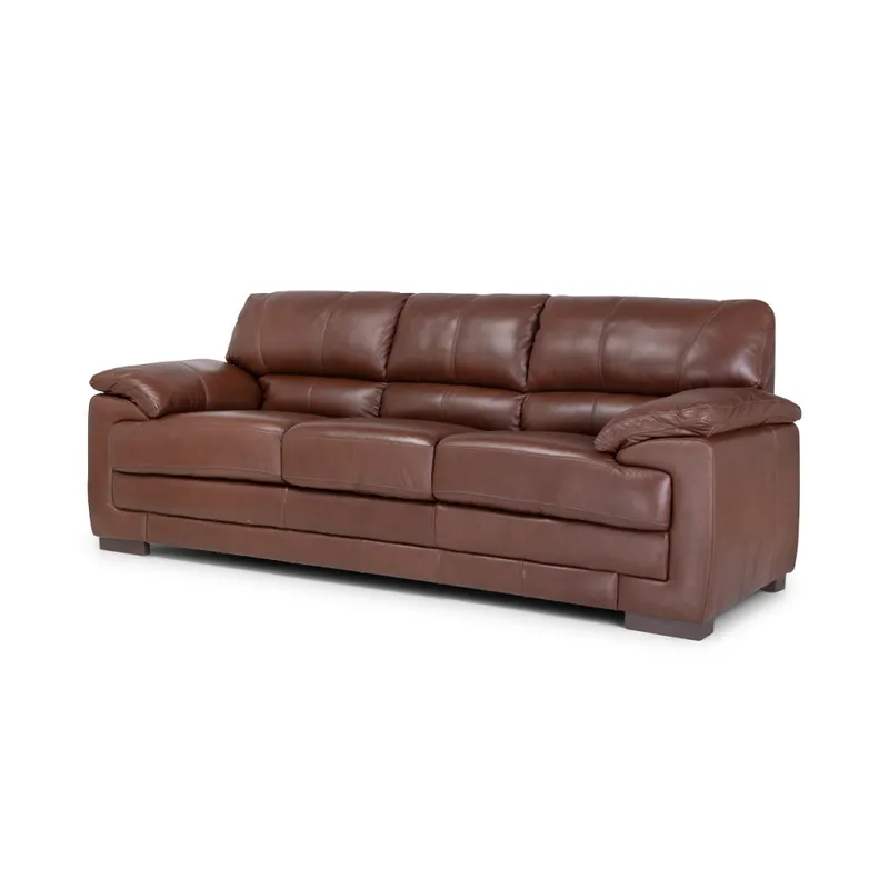 Sofá Oxford - Cuero Básico - 3 cuerpos - New Brown en Marrón - Sillones y sofás, Uruguay | NYR