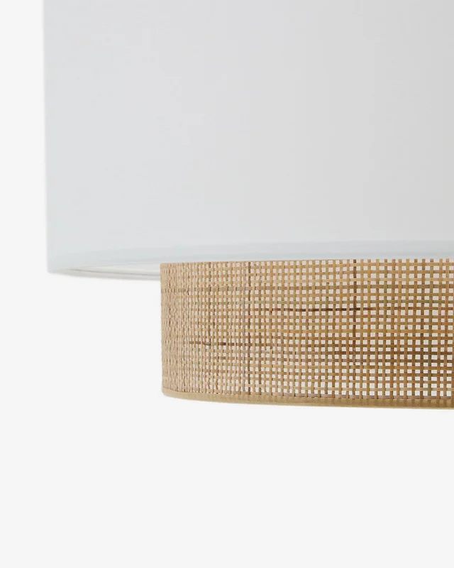 Pantalla para lámpara de techo Erna de bambú con acabado natural y blanco - Ø 60 cm en Blanco - Lámparas colgantes, Uruguay | Kavehome, vista 3