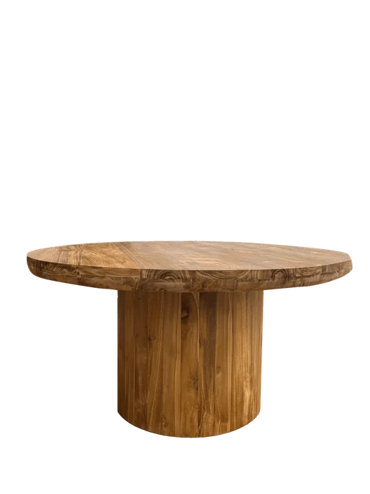 MESA COMEDOR OSLO REDONDA TEKA en Madera natural - Mesas de comedor, Uruguay | Más Infinito Casa