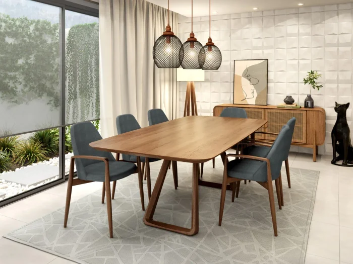 Mesa Zoe en Madera natural - Mesas de comedor, Uruguay | Arquetipo, vista 2