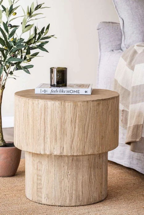 MESA LATERAL BALEAR - OLMO en Madera natural - Mesas de living, Uruguay | La Iberica