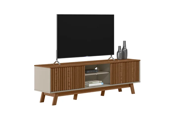 Rack para tv San Francisco 180cm con Listones de Madera en Madera natural - Muebles para TV, Uruguay | Balton, vista 10