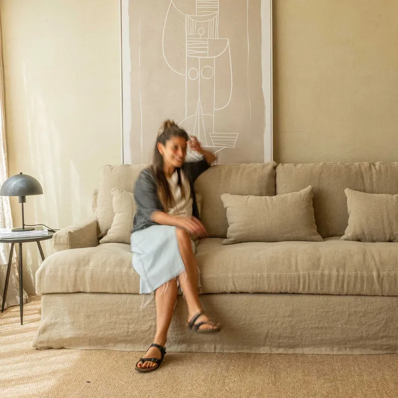 Sillón Cecile 240 lino sand en Beige - Sillones y sofás, Uruguay | De Arcos