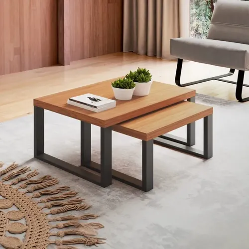 Conjunto de Mesas Ratonas Industrial 100% MDF - Linea Factory - Mesas de living, Uruguay | Balton