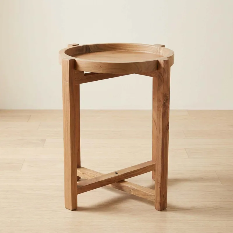 Mesa Auxiliar Madera Marron Bandeja Castaño en Marrón - Mesas de living, Uruguay | Divino