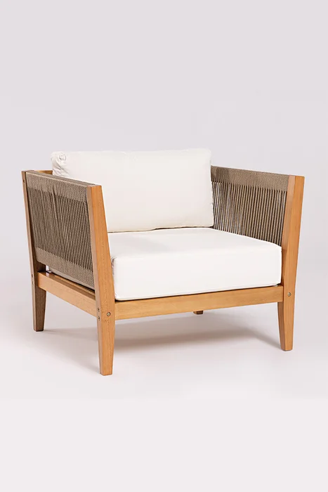 POLTRONA CANNES CUERDA RAMI Y ACQUABLOCK CRUDO 86x74x66CM JATOBA - Muebles para el exterior, Uruguay | Vinibel