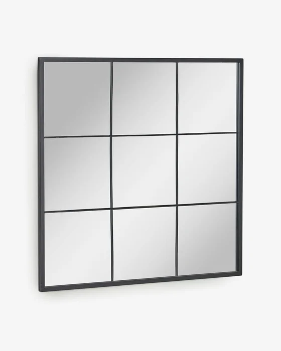 Espejo de pared Ulrica metal negro 80 x 80 cm en Negro - Espejos, Uruguay | Kavehome