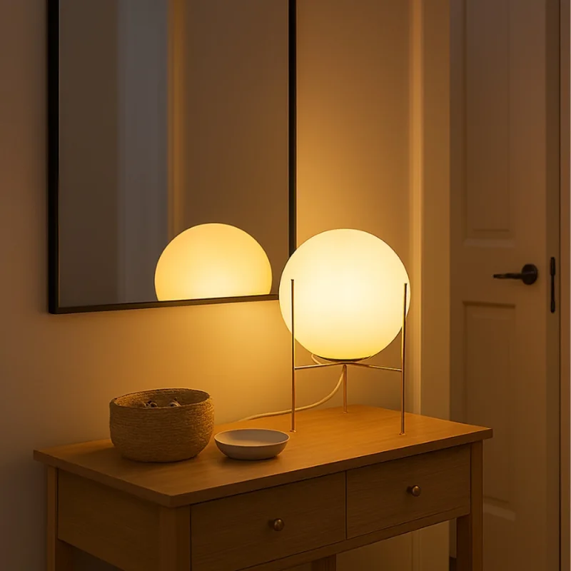 Luminaria de Mesa Pireo Blanca en Negro - Lámparas de mesa, Uruguay | Serlux, vista 5
