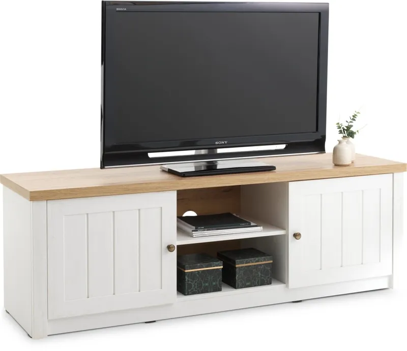 Mueble TV MARKSKEL blanco/roble en Blanco/roble - Muebles para TV, Uruguay | JYSK