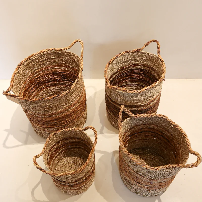 Set de Canastos Senza x4 Fibra Natural | Casakos en Madera natural - Butacas, banquetas y puffs, Uruguay | Casakos, vista 4