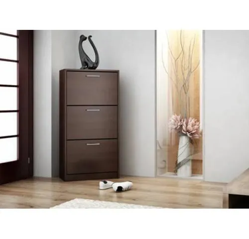 Zapatera 3 puertas 18 pares Tabaco - Respaldos de cama, Uruguay | Que Sal Muebleria