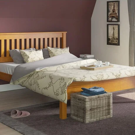 Cama 2 plazas Linea Parma - Miel en Amarillo - Dormitorio, Uruguay | La Cueva Muebles, vista 7