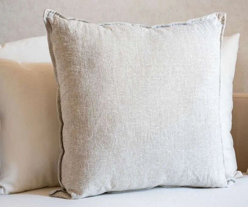 ALMOHADON PAZ - LINO CRUDO 55 X 55 en Blanco - Textiles, Uruguay | La Iberica
