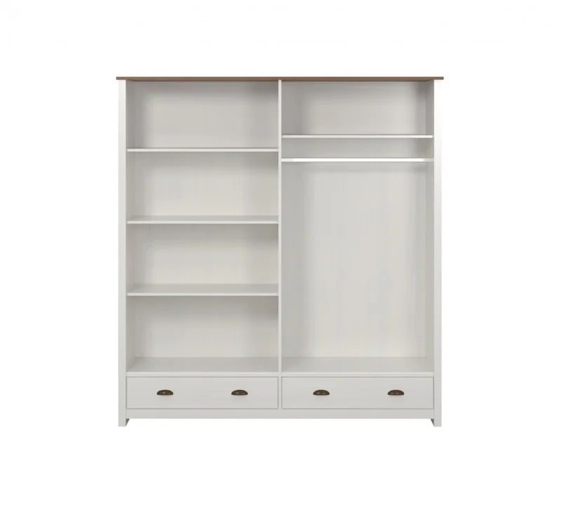 Ropero 4 puertas 2 cajones - Madera maciza - Linea Colonial - Blanco en Blanco - Roperos y placares, Uruguay | Rústico Hogar, vista 3