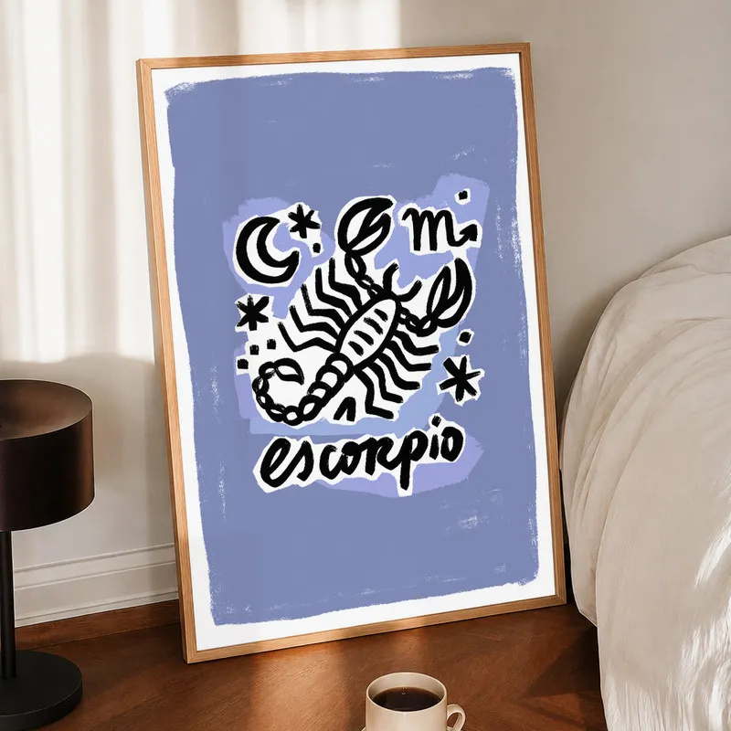 Escorpio - Cuadro Signo del Zodíaco en Violeta - Láminas, Uruguay | Kiosko de Mar