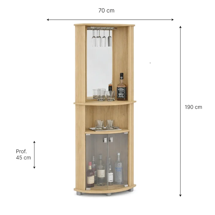 Bar Esquinero Mueble Living Con Espejo Ba2008 en Madera natural - Muebles, Uruguay | Soy Hogar, vista 3