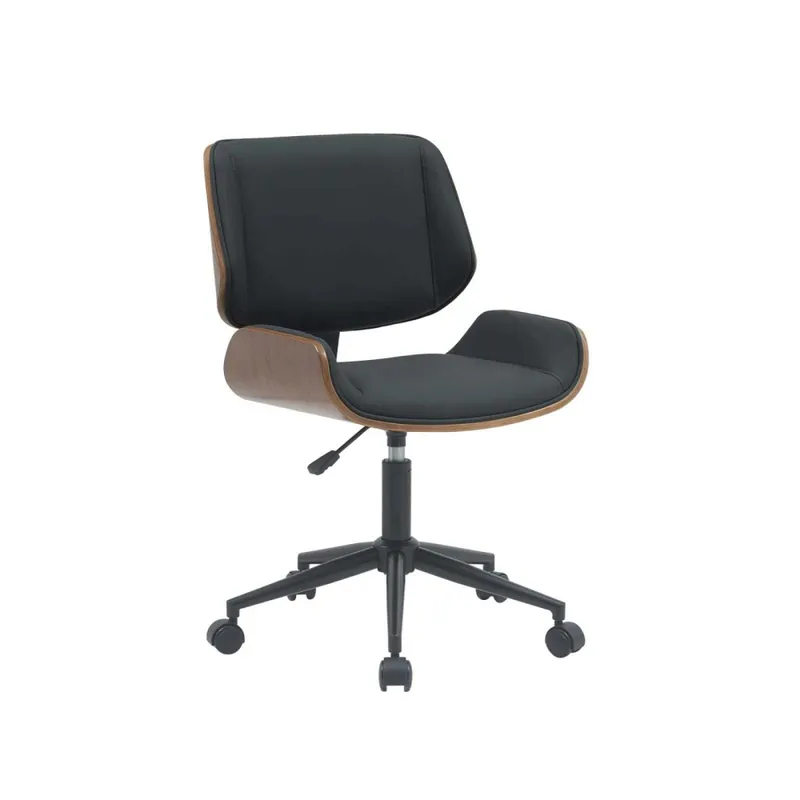 Asiento Oficina Medio Madera-y-pu Negro Zen en Negro - Escritorios y sillas de escritorio, Uruguay | Divino