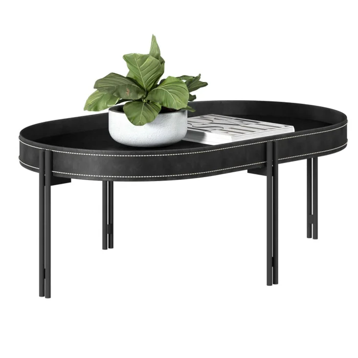 Mesa Ratona Monaco 93cm Cuero/MDF en Marrón - Mesas de living, Uruguay | Balton, vista 15