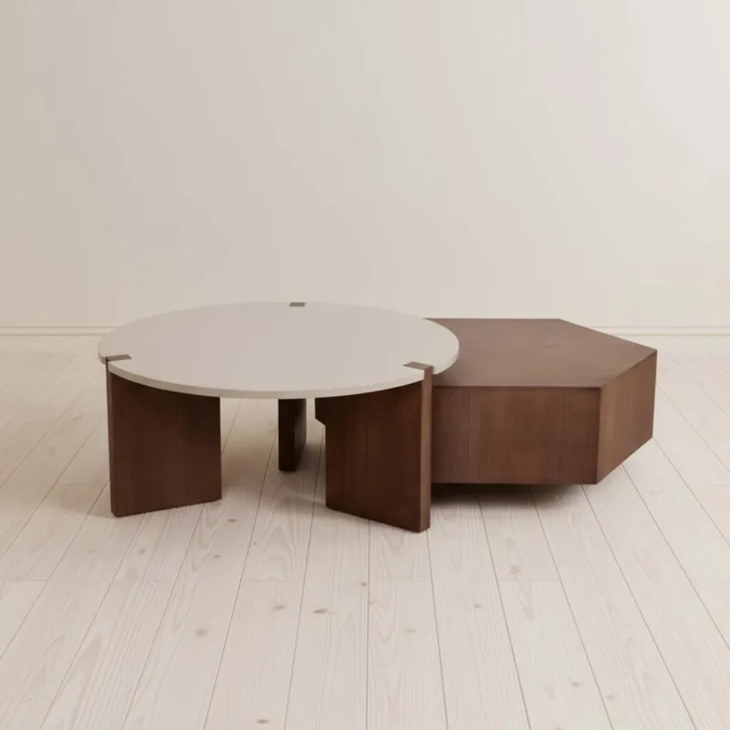 Mesa Ratona Madera Marron Armonía Cast/bco en Multicolor - Mesas de living, Uruguay | Divino