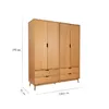 Ropero 4 Puertas 4 Cajones - Línea Nórdica - Roble en Madera natural - Roperos y placares, Uruguay | Rústico Hogar, vista 5 de 5