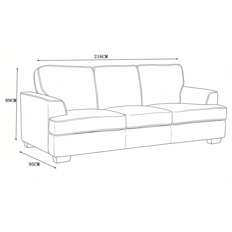 Sofá 3 Cuerpos Tela Natural-beige Austin Natural en Madera natural - Sillones y sofás, Uruguay | Divino, vista 7