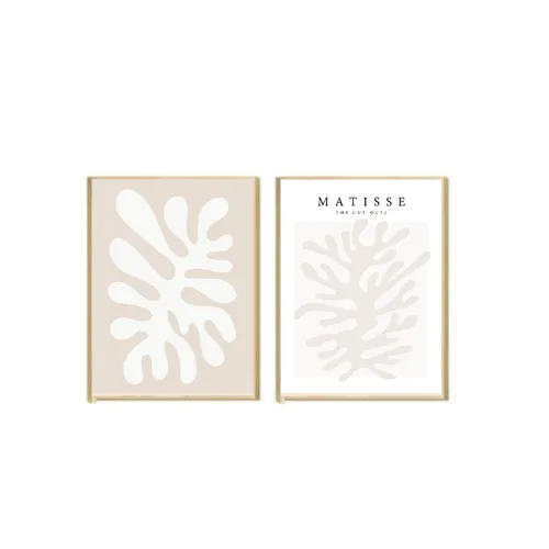 Kit 2 Cuadros - Matisse Beige/Blanco - 40 x 60 - Decoración de pared, Uruguay | Berna home
