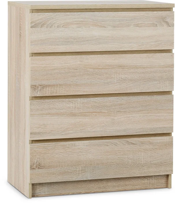 Cómoda LIMFJORDEN 4 cajones roble claro en Madera natural - Cómodas, Uruguay | JYSK