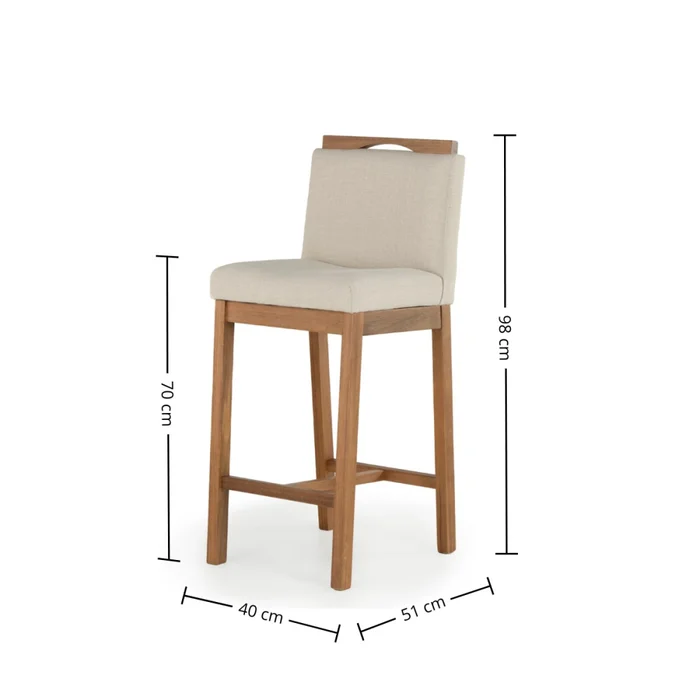 Taburete Dani - Tela Rústica - 201-G2 (Beige) en Beige - Butacas, banquetas y puffs, Uruguay | Nyr, vista 6