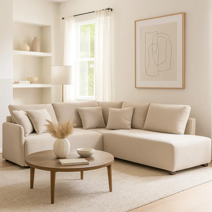Rinconera Modulare - Tela Microfibra - Chaise derecho - FX4-10 (Beige) en Beige - Sillones y sofás, Uruguay | Nyr