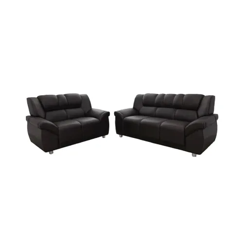 Juego De Living Sillon 3+2 Cuerpos Sofa Pu Negro Cordoba en Negro - Aparadores y recibidores, Uruguay | Soy Hogar