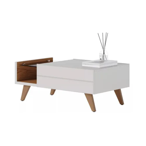 Mesa De Living 1 Cajon Rieles Metalicos Estante De Vidrio - Mesas de arrimo, Uruguay | Muebles Express