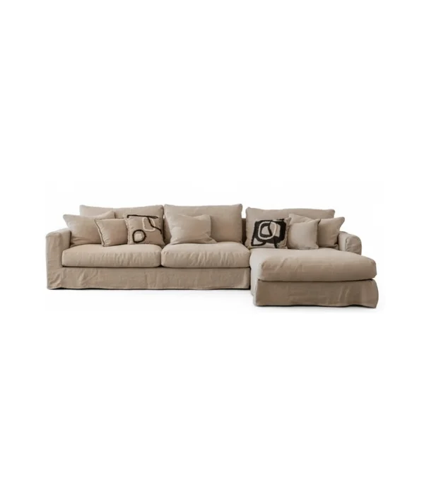RINCONERA BISCARROSSE 303X100X160 LINO BEIGE CHAISE LONGUE DERECHO en Beige - Sillones y sofás, Uruguay | Más Infinito Casa